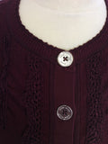 KAREN MILLEN BURGUNDY CARDIGAN SIZE 3 UK 12/14