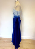 COAST BLUE SILK ONE SHOULDER MAXI DRESS SIZE 8