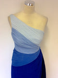 COAST BLUE SILK ONE SHOULDER MAXI DRESS SIZE 8