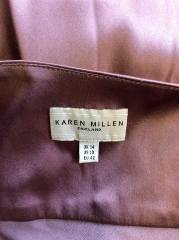 KAREN MILLEN BROWN SILK SPECIAL OCCASION DRESS SIZE 14