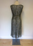 DESIGNER PADDY CAMPBELL SILVER GREY LACE DRESS SIZE 10