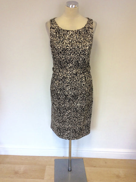 PURE COLLECTION PRINT BELTED PENCIL DRESS SIZE 12