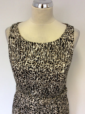 PURE COLLECTION PRINT BELTED PENCIL DRESS SIZE 12