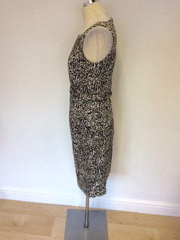 PURE COLLECTION PRINT BELTED PENCIL DRESS SIZE 12