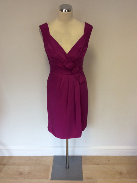 HOBBS PINK SPECIAL OCCASION SILK PENCIL DRESS SIZE 8