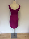 HOBBS PINK SPECIAL OCCASION SILK PENCIL DRESS SIZE 8