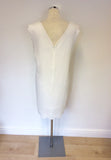 REISS VITA OFF WHITE LASER CUT OUT DETAIL DRESS SIZE 12