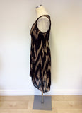 MINT VELVET BLACK & CAMEL PRINT DRESS SIZE 12