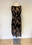 MINT VELVET BLACK & CAMEL PRINT DRESS SIZE 12