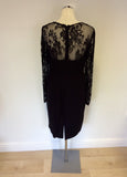 LK BENNETT BLACK SILK & LACE LARA DRESS SIZE 12