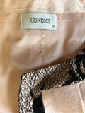 CONDICI LIGHT PINK SILK & BLACK LACE DRESS & JACKET SUIT SIZE 20