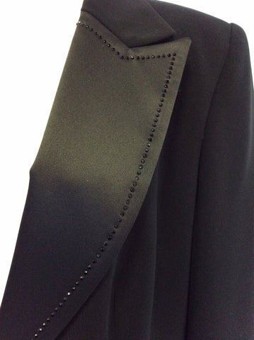 VERA MONT BLACK TUXEDO JACKET, LONG SKIRT AND TROUSER SUIT SIZE 12/14