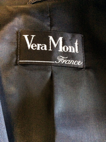 VERA MONT BLACK TUXEDO JACKET, LONG SKIRT AND TROUSER SUIT SIZE 12/14