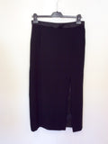 VERA MONT BLACK TUXEDO JACKET, LONG SKIRT AND TROUSER SUIT SIZE 12/14