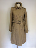 JIGSAW BEIGE COTTON BLEND TRENCHCOAT/MAC SIZE M