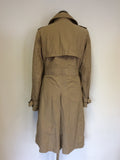 JIGSAW BEIGE COTTON BLEND TRENCHCOAT/MAC SIZE M