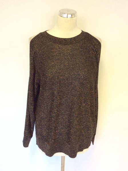 WHISTLES BRONZE SPARKLE OPEN SHOULDER JUMPER SIZE 12