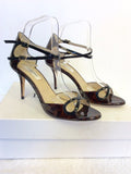 BRAND NEW LK BENNETT ELODIE TORTOISE SHELL PATENT LEATHER SANDALS SIZE 5/38