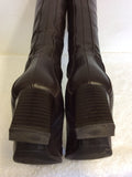 PAVACINI INTERNATIONAL DARK BROWN LEATHER KNEE HIGH BOOTS SIZE 7/40