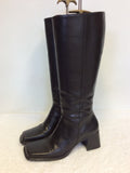 BP BLACK LEATHER KNEE LENGTH BOOTS SIZE 7.5/41