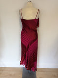 MONSOON CRANBERRY SILK BLEND STRAPPY SPECIAL OCCASION DRESS SIZE 10