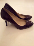 BRAND NEW RALPH LAUREN BROWN SNAKESKIN LEATHER HEELS SIZE 8