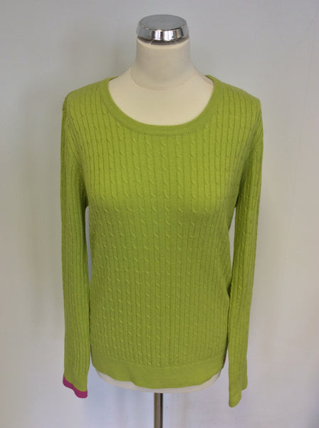 JOULES LIME GREEN SCOOP NECK JUMPER SIZE 14