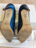 LK BENNETT FLORET ROYAL SAFFIANO PATENT LEATHER HEELS SIZE 6/39 - Whispers Dress Agency - Sold - 3