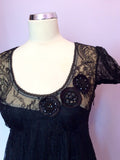 Monsoon Fusion Black Lace Beaded Trim Dress Size 8 - Whispers Dress Agency - Womens Dresses - 2