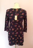 Brand New White Stuff Dark Blue Print Jersey Dress Size 8 - Whispers Dress Agency - Sold - 2