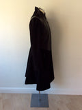 TODD LYNN BLACK WOOL BLEND & LEATHER TRIM COAT SIZE 12 - Whispers Dress Agency - Sold - 5