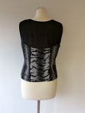 JOSEPH RIBKOFF BLACK & WHITE PRINT TOP & JACKET SIZE 16 - Whispers Dress Agency - Sold - 7