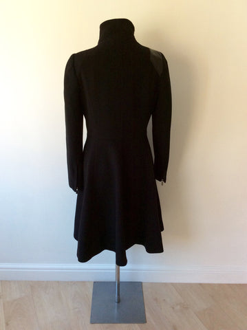 TODD LYNN BLACK WOOL BLEND & LEATHER TRIM COAT SIZE 12 - Whispers Dress Agency - Sold - 6