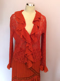 WISH ORANGE LACE CARDIGAN & LONG SKIRT SUIT SIZE M/L - Whispers Dress Agency - Womens Suits & Tailoring - 2