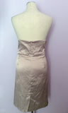 Diamond By Julien Macdonald Champagne Satin Strapless Dress Size 18 - Whispers Dress Agency - Sold - 3