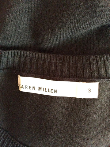 Karen Millen Black Sheer Sleeve Jumper Size 3 UK 12/14 - Whispers Dress Agency - Womens Knitwear - 3