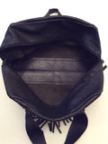 Coccinelle Black Leather Fringed Hand/Shoulder Bag - Whispers Dress Agency - Sold - 6