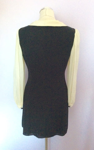 Temperley Black & Cream Silk Dress Size 10 - Whispers Dress Agency - Womens Dresses - 5