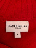 Karen Millen Red Zip Neck Jumper Size 3 UK 12/14 - Whispers Dress Agency - Sold - 3