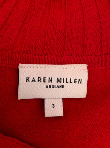 Karen Millen Red Zip Neck Jumper Size 3 UK 12/14 - Whispers Dress Agency - Sold - 3