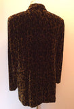 Olsen Brown Leopard Print Velvet Jacket Size 12 - Whispers Dress Agency - Womens Suits & Tailoring - 3