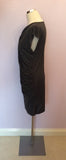 PHASE EIGHT DARK GREY STRETCH JERSEY DRAPED DRESS SIZE 14 - Whispers Dress Agency - Womens Dresses - 2