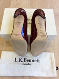 LK BENNETT SHILO BORDEAUX PATENT LEATHER HEELS SIZE 7/40 - Whispers Dress Agency - Sold - 4