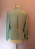 MARKS & SPENCER DUCK EGG SILK BLOUSE SIZE 10 - Whispers Dress Agency - Womens Shirts & Blouses - 2