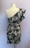 Forever Unique Black & White Marilyn Monroe News Print One Shoulder Dress Size 14 - Whispers Dress Agency - Sold - 2