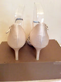 BRAND NEW MENBUR IVORY SATIN PEARL & JEWEL TRIM BRIDAL SHOES SIZE 5/38 - Whispers Dress Agency - Sold - 3