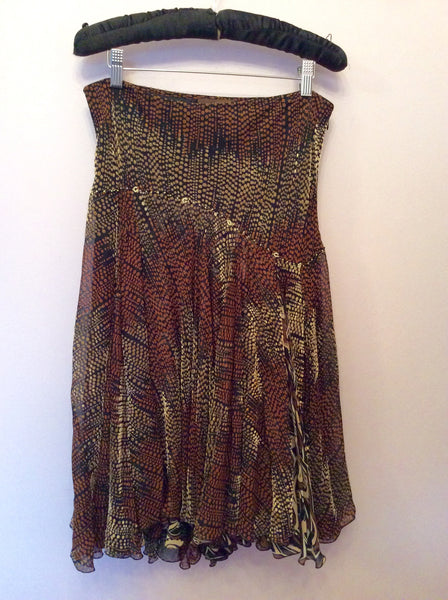 Fenn Wright Manson Brown Flippy Knee Length Skirt Size 14 - Whispers Dress Agency - Womens Skirts - 1