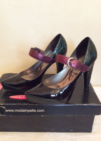 Moda In Pelle Pink, Black & Green Mary Jane Heels Size 6/39 - Whispers Dress Agency - Sold - 3