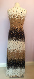 HOBBS DARK BLUE,IVORY & TAN PRINT MAXI DRESS SIZE 8 - Whispers Dress Agency - Womens Dresses - 3