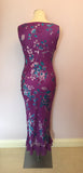 MONSOON PURPLE FLORAL PRINT SILK BLEND DRESS SIZE 12 - Whispers Dress Agency - Womens Dresses - 3